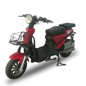 Maroon eRise L1 Loader electric scooter captured from an angled side view.